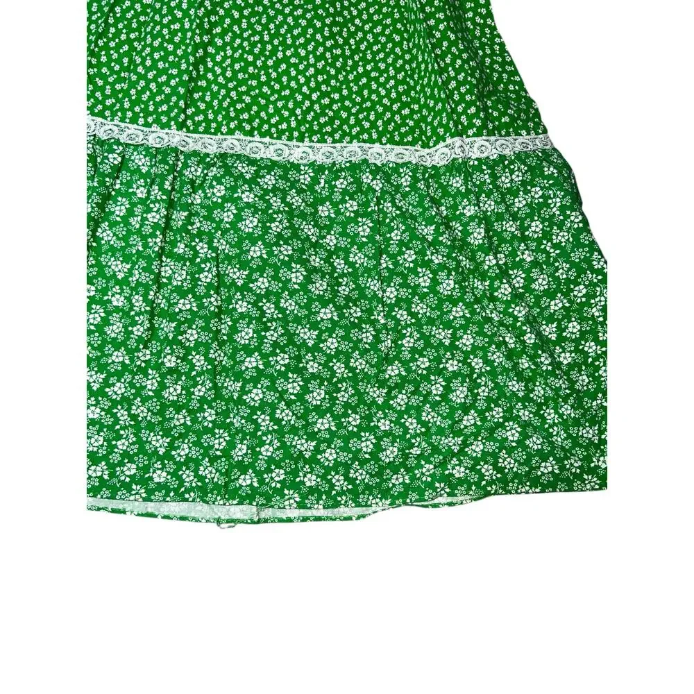 Pal-O-mino vintage 70s girl green lacey prairie cottagecore dress girl 10/11